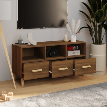 vidaXL Έπιπλο Τηλεόρασης Καφέ δρυς 102x36x50cm από Επεξεργ. Ξύλο