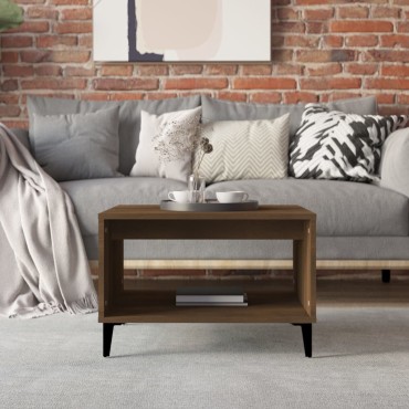 vidaXL Τραπεζάκι Σαλονιού Καφέ Δρυς 60x50x40cm Επεξεργασμένο Ξύλο 1 τεμ.