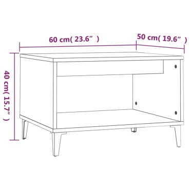 vidaXL Τραπεζάκι Σαλονιού Καφέ Δρυς 60x50x40cm Επεξεργασμένο Ξύλο 1 τεμ.