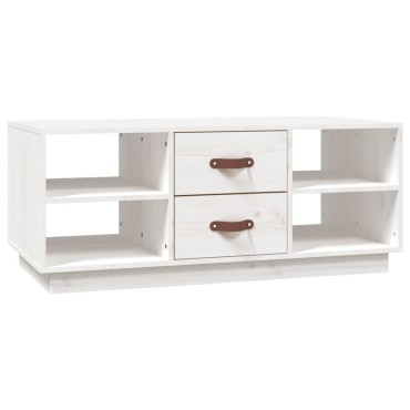 vidaXL Τραπεζάκι Σαλονιού Λευκό 100x50x41cm από Μασίφ Ξύλο Πεύκου 1 τεμ.