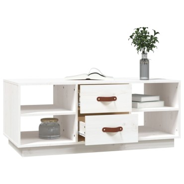 vidaXL Τραπεζάκι Σαλονιού Λευκό 100x50x41cm από Μασίφ Ξύλο Πεύκου 1 τεμ.