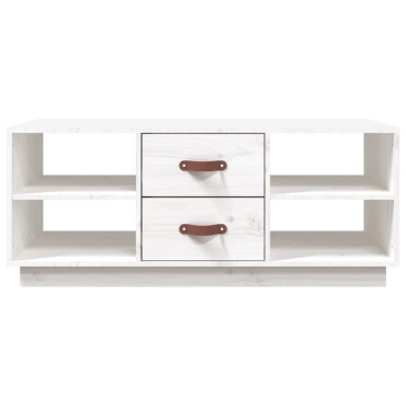 vidaXL Τραπεζάκι Σαλονιού Λευκό 100x50x41cm από Μασίφ Ξύλο Πεύκου 1 τεμ.