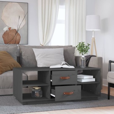 vidaXL Τραπεζάκι Σαλονιού Γκρι 100x50x41cm Μασίφ Ξύλο Πεύκου 1 τεμ.