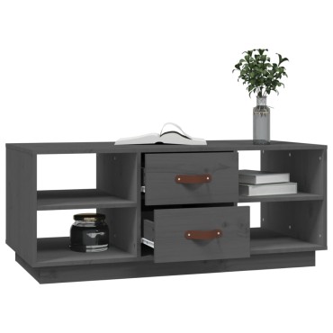 vidaXL Τραπεζάκι Σαλονιού Γκρι 100x50x41cm Μασίφ Ξύλο Πεύκου 1 τεμ.