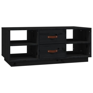 vidaXL Τραπεζάκι Σαλονιού Μαύρο 100x50x41cm από Μασίφ Ξύλο Πεύκου 1 τεμ.