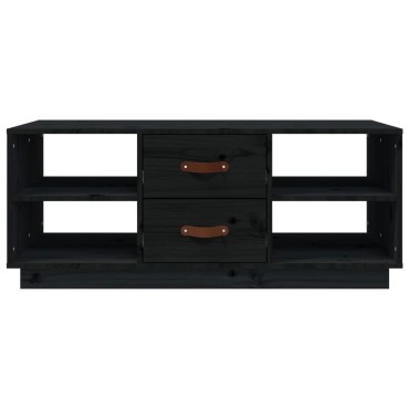 vidaXL Τραπεζάκι Σαλονιού Μαύρο 100x50x41cm από Μασίφ Ξύλο Πεύκου 1 τεμ.