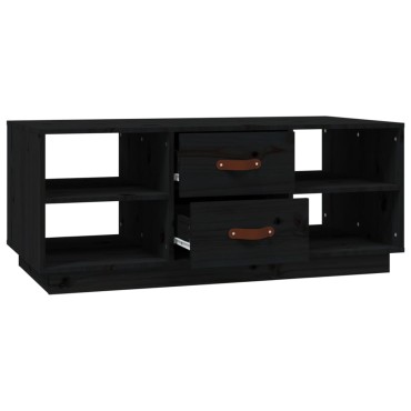 vidaXL Τραπεζάκι Σαλονιού Μαύρο 100x50x41cm από Μασίφ Ξύλο Πεύκου 1 τεμ.