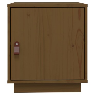 vidaXL Κομοδίνο Καφέ Μελί 40x34x45cm από Μασίφ Ξύλο Πεύκου 1 τεμ.