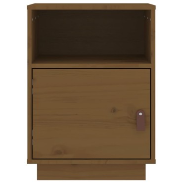 vidaXL Κομοδίνο Καφέ Μελί 40x34x55cm από Μασίφ Ξύλο Πεύκου 1 τεμ.