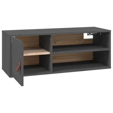 vidaXL Ντουλάπι Τοίχου γκρί 80x30x30cm από Μασίφ Ξύλο Πεύκου 1 τεμ.