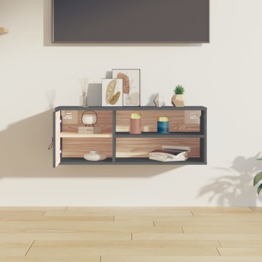 vidaXL Ντουλάπι Τοίχου γκρί 80x30x30cm από Μασίφ Ξύλο Πεύκου 1 τεμ.
