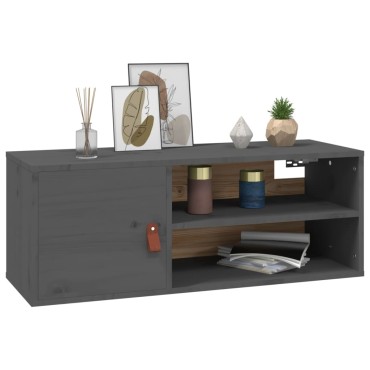 vidaXL Ντουλάπι Τοίχου γκρί 80x30x30cm από Μασίφ Ξύλο Πεύκου 1 τεμ.