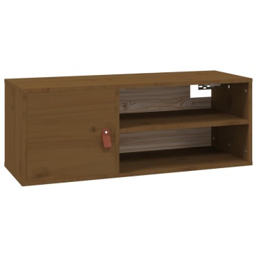 vidaXL Ντουλάπι Τοίχου Καφέ Μελί 80x30x30cm από Μασίφ Ξύλο Πεύκου 1 τεμ.