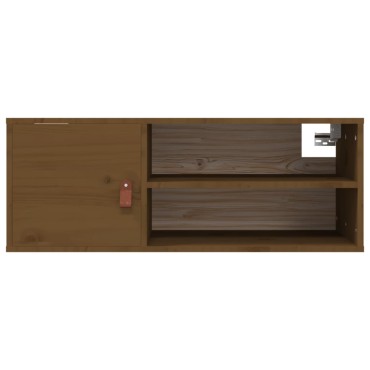 vidaXL Ντουλάπι Τοίχου Καφέ Μελί 80x30x30cm από Μασίφ Ξύλο Πεύκου 1 τεμ.