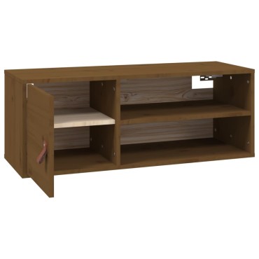 vidaXL Ντουλάπι Τοίχου Καφέ Μελί 80x30x30cm από Μασίφ Ξύλο Πεύκου 1 τεμ.
