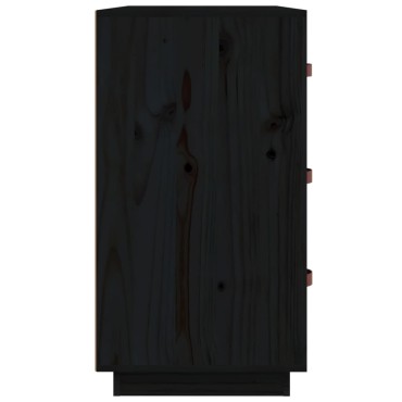 vidaXL Ντουλάπι Μαύρος 80x40x75cm από Μασίφ Ξύλο Πεύκου 1 τεμ.