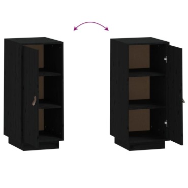 vidaXL Ντουλάπι Μαύρο 34x40x75cm από Μασίφ Ξύλο Πεύκου 1 τεμ.