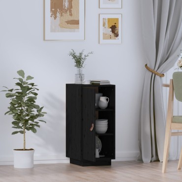 vidaXL Ντουλάπι Μαύρο 34x40x75cm από Μασίφ Ξύλο Πεύκου 1 τεμ.
