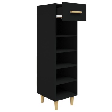 vidaXL Παπουτσοθήκη Μαύρη 30x35x105cm από Επεξεργασμένο Ξύλο