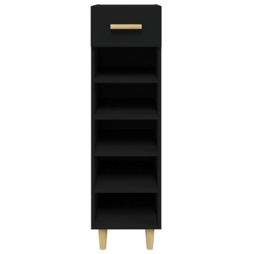 vidaXL Παπουτσοθήκη Μαύρη 30x35x105cm από Επεξεργασμένο Ξύλο