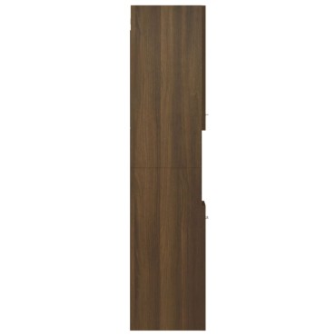 vidaXL Ντουλάπι Μπάνιου Καφέ Δρυς 30x30x130cm Επεξεργασμένο Ξύλο 1 τεμ.