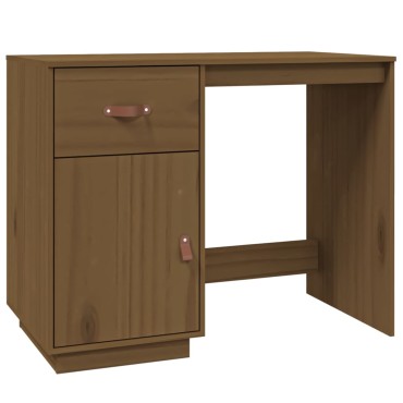 vidaXL Γραφείο Καφέ Μελί 95x50x75cm από Μασίφ Ξύλο Πεύκου 1 τεμ.