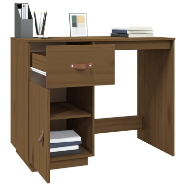 vidaXL Γραφείο Καφέ Μελί 95x50x75cm από Μασίφ Ξύλο Πεύκου 1 τεμ.