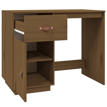 vidaXL Γραφείο Καφέ Μελί 95x50x75cm από Μασίφ Ξύλο Πεύκου 1 τεμ.