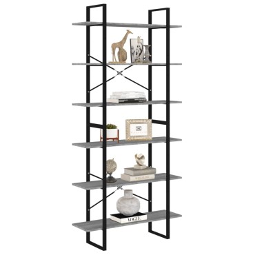 vidaXL Ραφιέρα Γκρι Sonoma 100x30x210cm από Επεξεργασμένο Ξύλο 1 τεμ.