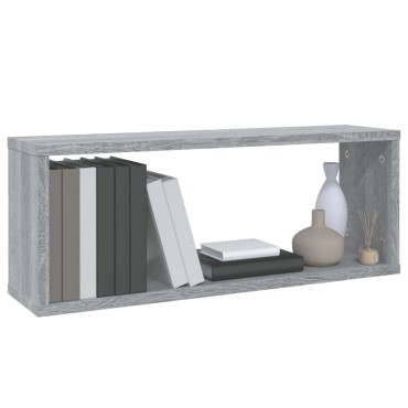 vidaXL Ραφιέρες Τοίχου Κύβος 2 τεμ. Γκρι Sonoma 60x15x23cm Επεξ. Ξύλο