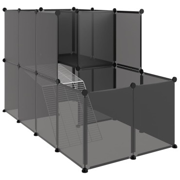 vidaXL Κλουβί Μικρών Ζώων Μαύρο 142x74x93 εκ. Πολυπροπυλένιο/Ατσάλι