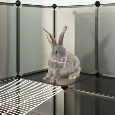 vidaXL Κλουβί Μικρών Ζώων Μαύρο 142x74x93 εκ. Πολυπροπυλένιο/Ατσάλι