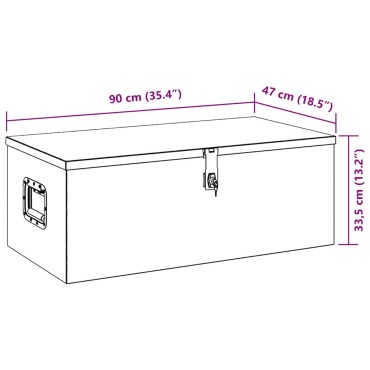 vidaXL Κουτί Αποθήκευσης Ασημί 90x47x33,5 εκ. από Αλουμίνιο
