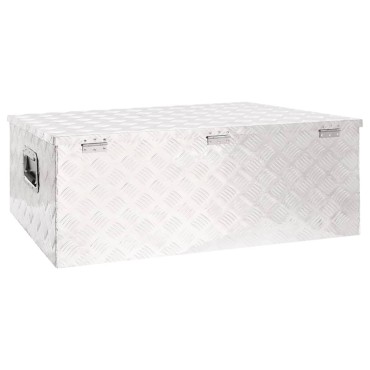 vidaXL Κουτί Αποθήκευσης Ασημί 100x55x37 εκ. από Αλουμίνιο