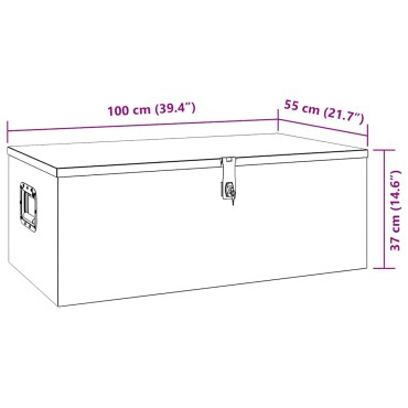 vidaXL Κουτί Αποθήκευσης Μαύρο 100x55x37 εκ. από Αλουμίνιο