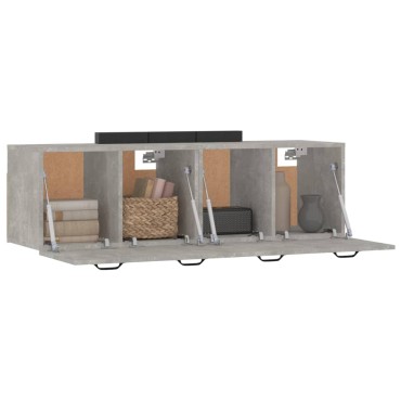 vidaXL Ντουλάπια Τοίχου 2 τεμ. Γκρι Σκυρ. 80x35x36,5cm Επεξ. Ξύλο