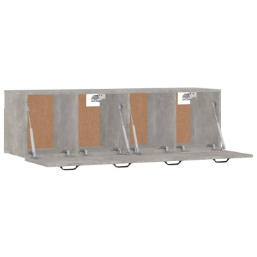 vidaXL Ντουλάπια Τοίχου 2 τεμ. Γκρι Σκυρ. 80x35x36,5cm Επεξ. Ξύλο