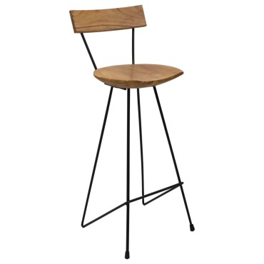 vidaXL Σκαμπό Μπαρ 2 τεμ. από Μασίφ Ξύλο Teak 40x40x103cm