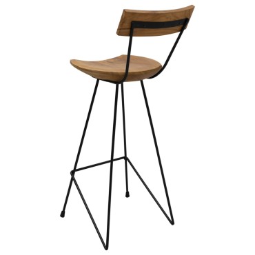 vidaXL Σκαμπό Μπαρ 2 τεμ. από Μασίφ Ξύλο Teak 40x40x103cm