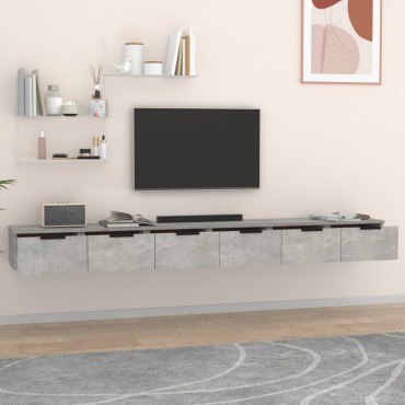 vidaXL Ντουλάπια Τοίχου 2 τεμ. Γκρι Σκυρ. 102x30x32cm Επεξ. Ξύλο