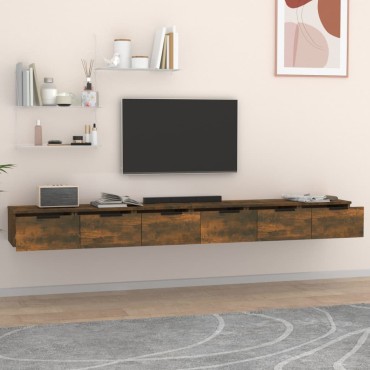 vidaXL Ντουλάπια Τοίχου 2 τεμ. Καπνιστή Δρυς 102x30x32cm Επεξ. Ξύλο