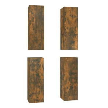 vidaXL Έπιπλα Τηλεόρασης4 τεμ. Καπν. Δρυς 30,5x30x90cm Επ. Ξύλο