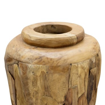vidaXL Βάζο Διακοσμητικό 40 x 100 εκ. από Μασίφ Ξύλο Teak