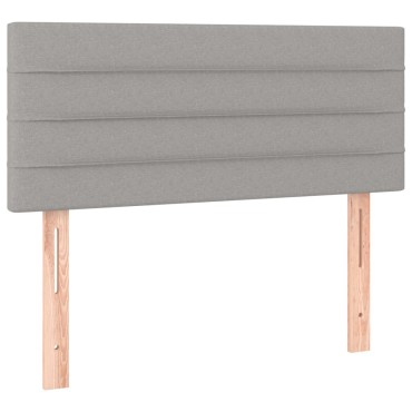 vidaXL Κεφαλάρι Κρεβατιού Ανοιχτό Γκρι 100x5x78/88cm Υφασμάτινο 1 τεμ.