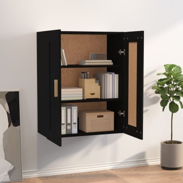 vidaXL Ντουλάπι Τοίχου Μαύρη 69,5x32,5x90cm από Επεξεργασμένο Ξύλο 1 τεμ.