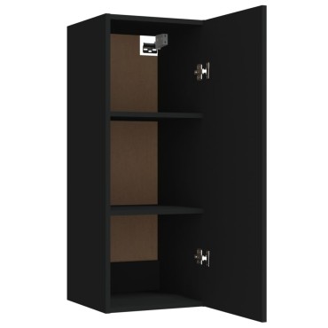vidaXL Ντουλάπι Τοίχου Μαύρο 34,5x34x90cm Επεξεργασμένο Ξύλο 1 τεμ.