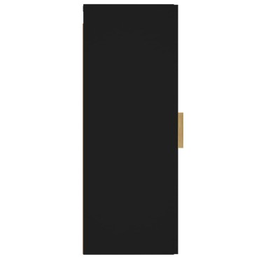 vidaXL Ντουλάπι Τοίχου Μαύρο 34,5x34x90cm Επεξεργασμένο Ξύλο 1 τεμ.
