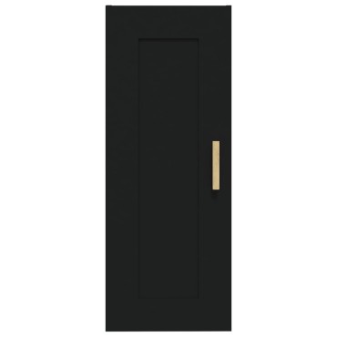 vidaXL Ντουλάπι Τοίχου Μαύρο 35x34x90cm Επεξεργασμένο Ξύλο 1 τεμ.