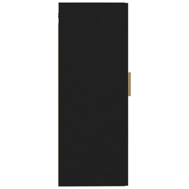 vidaXL Ντουλάπι Τοίχου Μαύρο 35x34x90cm Επεξεργασμένο Ξύλο 1 τεμ.