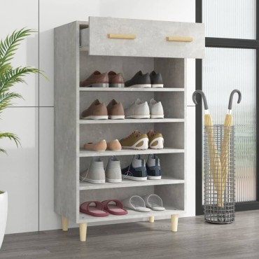 vidaXL Παπουτσοθήκη Γκρι Σκυροδέματος 60x35x105cm Επεξεργασμένο Ξύλο